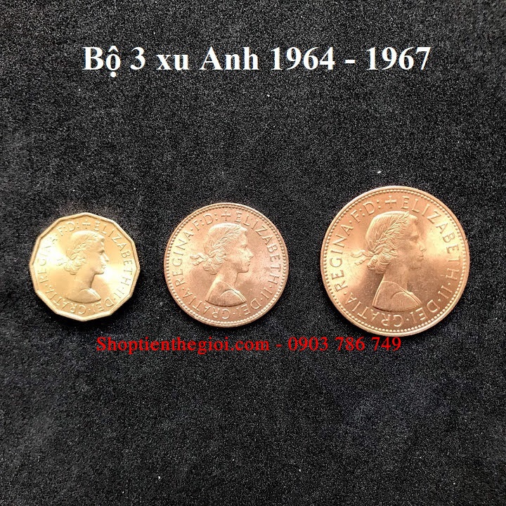 Bộ 3 xu Anh 1964-1967  -  SP005174